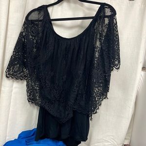 Black lace dress top